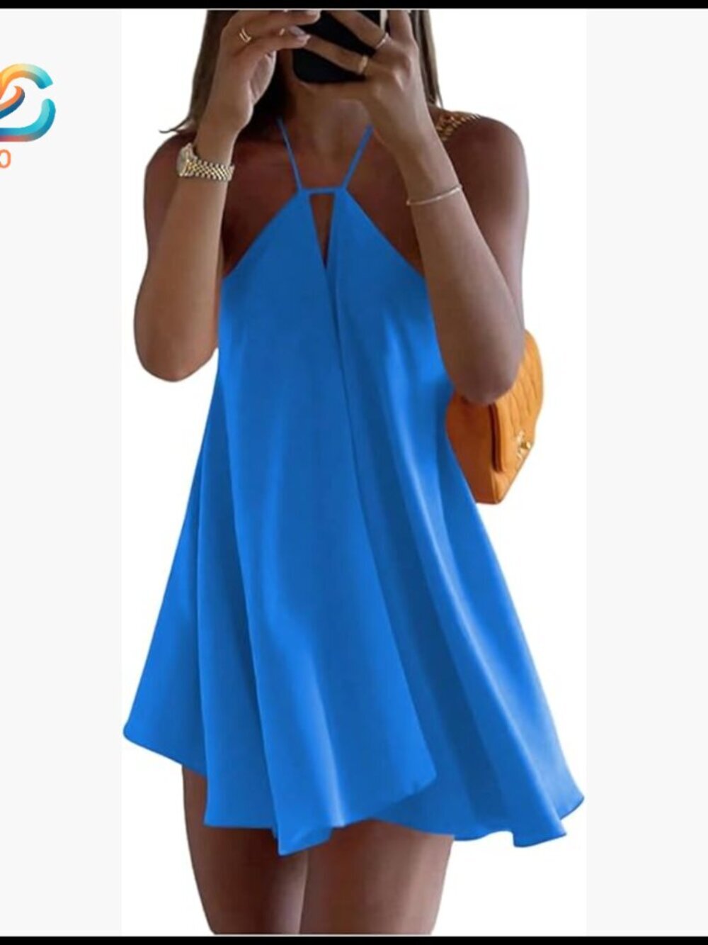 Mini Dress Halter Neck Backless Tie Ruffle Hem Summer Beach Casual